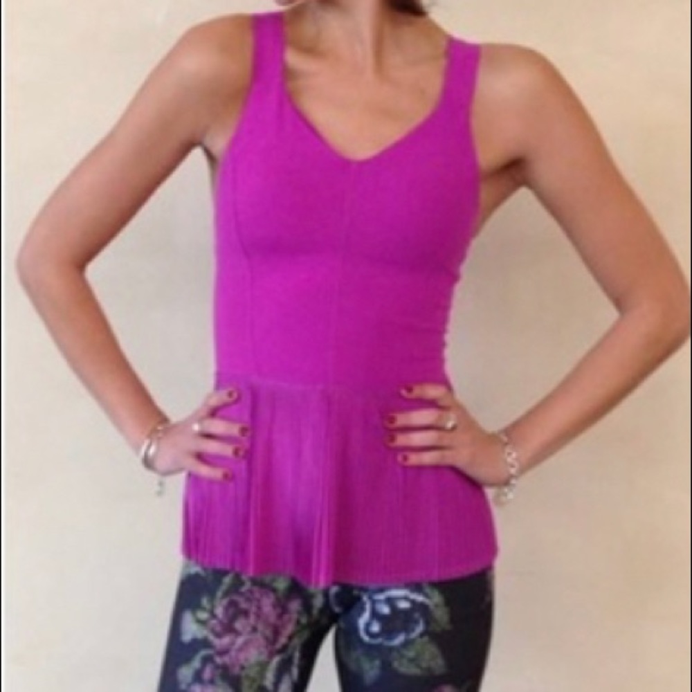 lululemon athletica Magenta/Purple Peplum Tank Top
